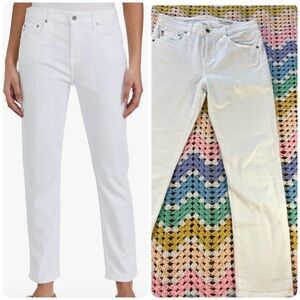 AG Adriano Goldschmied Ex-Boyfriend Slouchy Slim Straight Leg White Jeans 27R